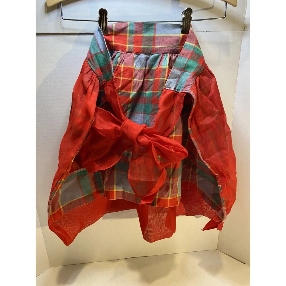 Half Christmas Apron‎ Holiday can be worn on both sides pockets Vintage